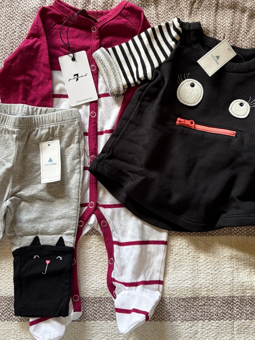 Set 3 BabyGap 7 for all Baby Girls Dress Pants Leggings Outfit NEW 0-3months